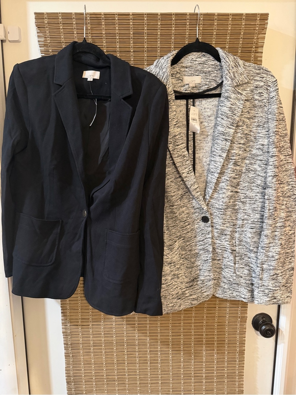 NWT LOFT Women's Black and Heather Gray Knit Blazers - Size 8 $250 msrp